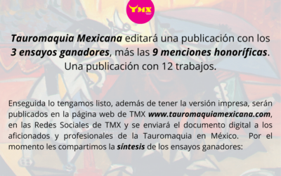 Tauromaquia Mexicana editará una publicación con Ensayos Ganadores