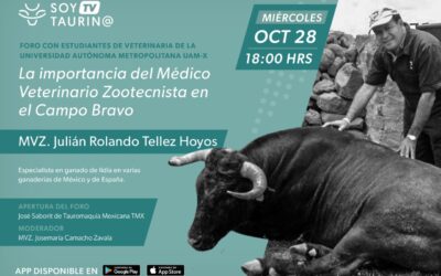 ¡MAÑANA!  28 de octubre a través de la red social SoyTaurin@ : Video Foro en vivo “La Importancia del Médico Veterinario Zootecnista en el Campo Bravo”