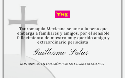 Nos unimos a la pena que embarga a familiares y amigos, por el sensible  fallecimiento de nuestro muy querido amigo y extraordinario periodista Guillermo Salas