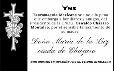 TMX se une a la pena que embarga a la familia de Oswaldo Cházaro Montalvo, por el sensible fallecimiento de su madre