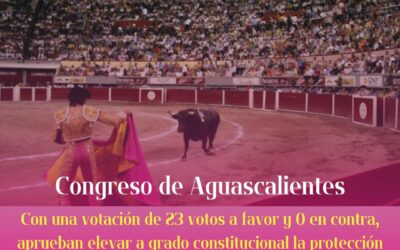 Por unanimidad aprueban elevar a grado constitucional la PROTECCIÓN A LAS CORRIDAS DE TOROS