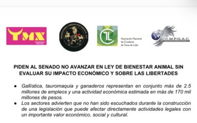 PIDEN AL SENADO NO AVANZAR EN LEY DE BIENESTAR ANIMAL SIN EVALUAR SU IMPACTO ECONÓMICO Y SOBRE LAS LIBERTADES